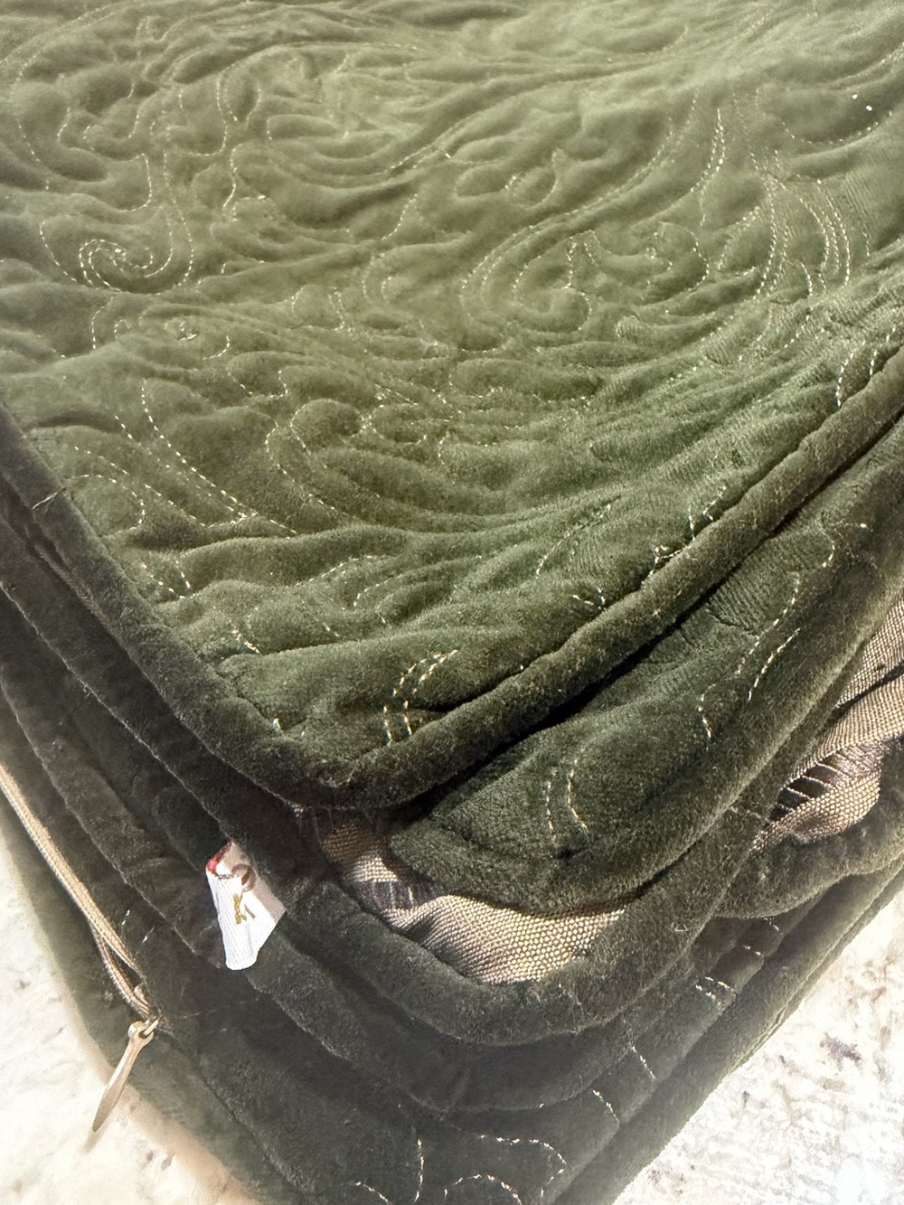 Reba Harmony Stratford Velvet Euro Pillow Shams 26 X 26” Forest Green Set Of 2